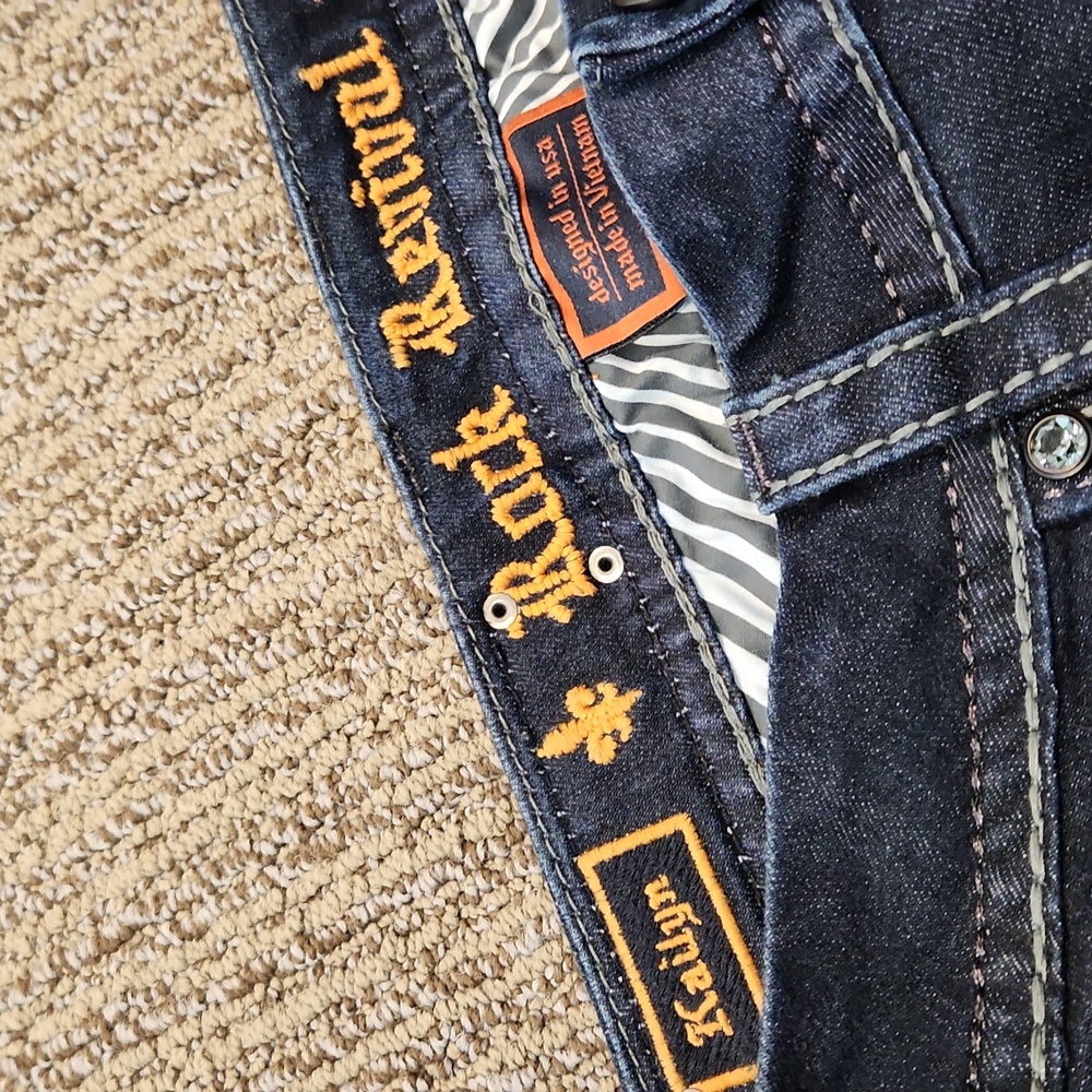 Rock Revival Dark Indigo Embellished Bootcut Jeans - Picture 13 of 16